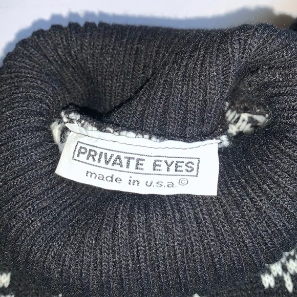 Vintage Private Eyes Wool Turtleneck Sweater Size - Picture 4 of 7